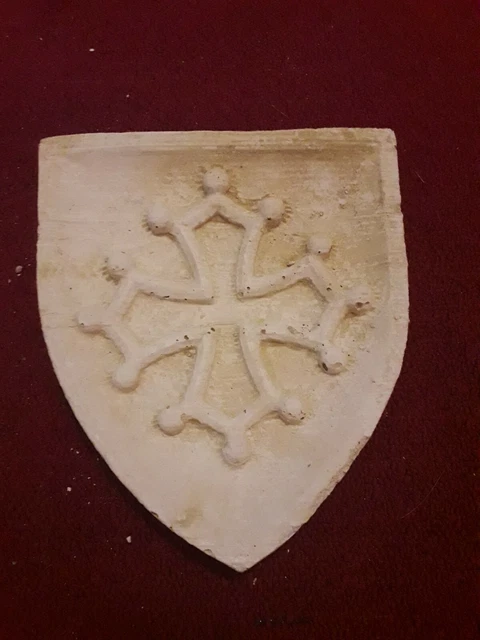 BLASON MURAL FLEUR de Lys Lis pierre reconstituée aspect ancien artisan