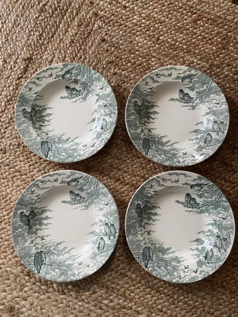 4 Assiettes Terre de Fer Sarreguemines / Modèle Neige / BE 22,5cm