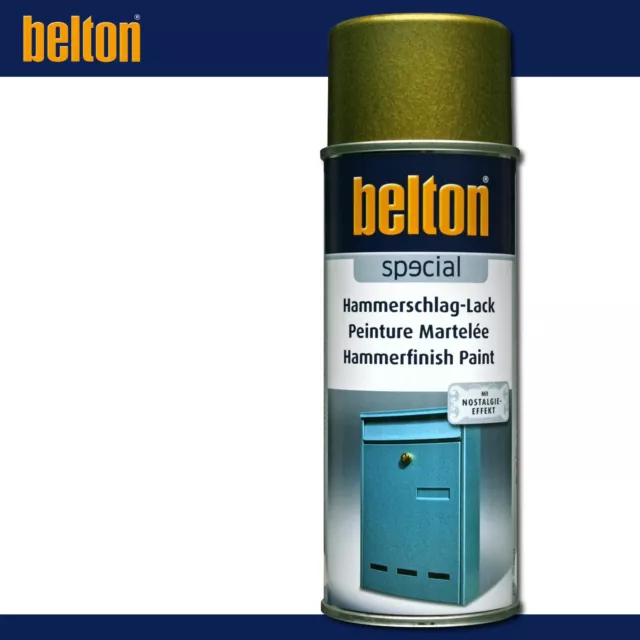 Peinture Belton Spécial Hammerschlag-Lack 400ml Or Vernis Pulverisé Imperméable