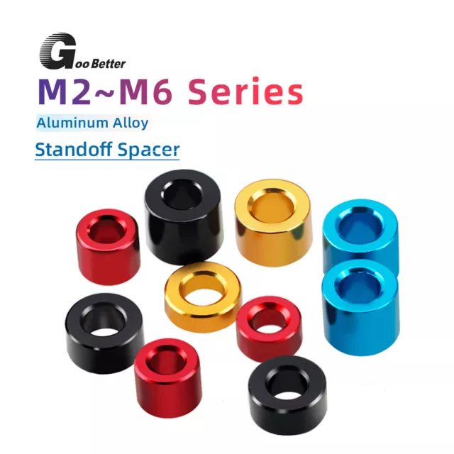 Aluminium Standoff Spacers M2 M3 M4 M5 M6 Anodised Stand Off Collar Spacer Bush