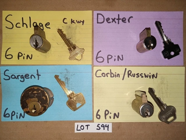 Lot #594....4 Pcs. Challenge...lock Cylinder Lot...pickers, Locksport, Students