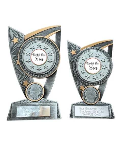 World’s Best Son Award (N) Triumph Resin Sports Trophy Engraved Free