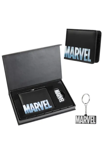 Marvel Mens Keyring And Wallet Gift Set Keychain Card Slot