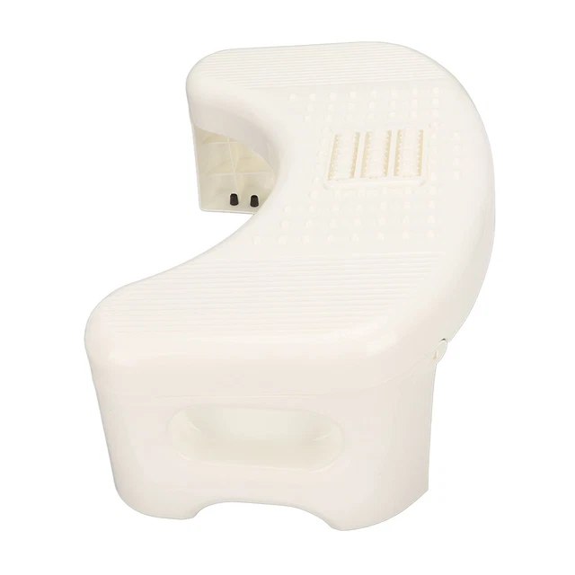 Sgabello WC (bianco) pieghevole curva a U design antiscivolo portatile facile da riporre SLS