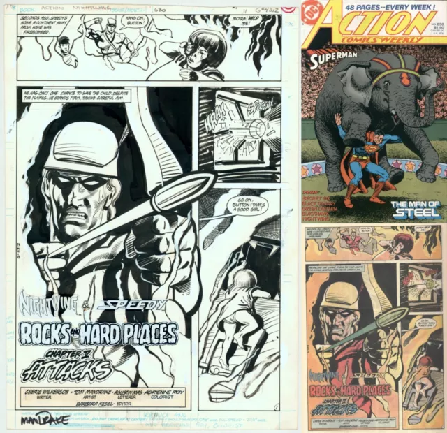 Action Comics Weekly 630 Tom Mandrake Original Art Title Splash Page Teen Titans