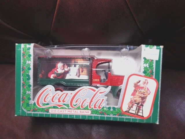 Coca-Cola Box Truck Die-Cast Metal Bank 1993 Vintage