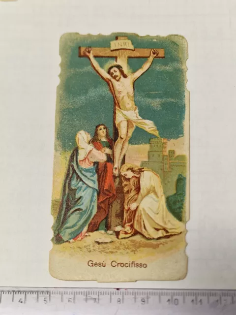 Santino Holy Card fustellato Cristo Crocifisso  1898 ZA1017 ^