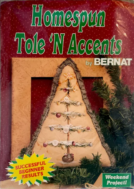 Nuevo De Colección Bernat Homespun Tole 'N Accents O' Árbol de Navidad Granja Artesanía