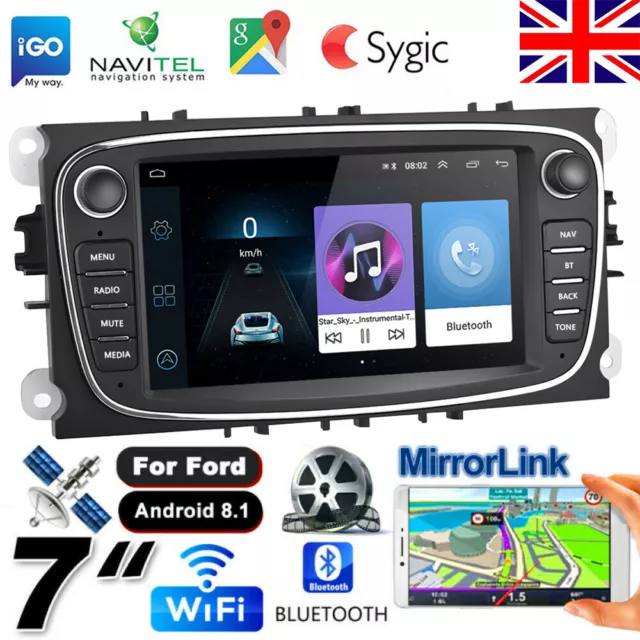 7 Zoll 2 DIN Autoradio Stereo GPS Player für Ford Focus Mondeo Kuga S/C-MAX Galaxy