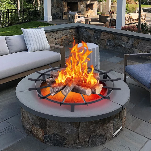 32" Rechazo de chimenea metal negro chimenea redonda hogar exterior camping