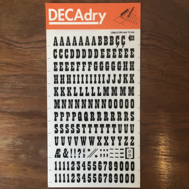 Lot De 5 Planches De Lettres Transfert Noir 4 Mm DECADRY - Pour Marquage Textile, DIY, étiquettes