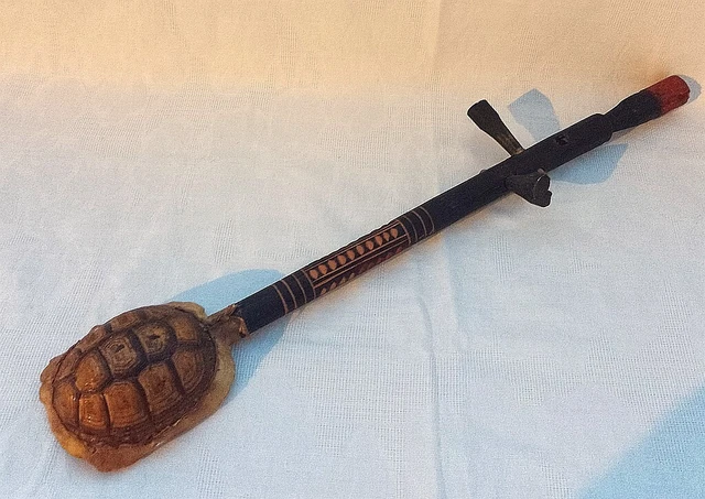 VTG African Tortoise Shell Fakroun Gunibri Suissen 3 String Guitar Estate Find