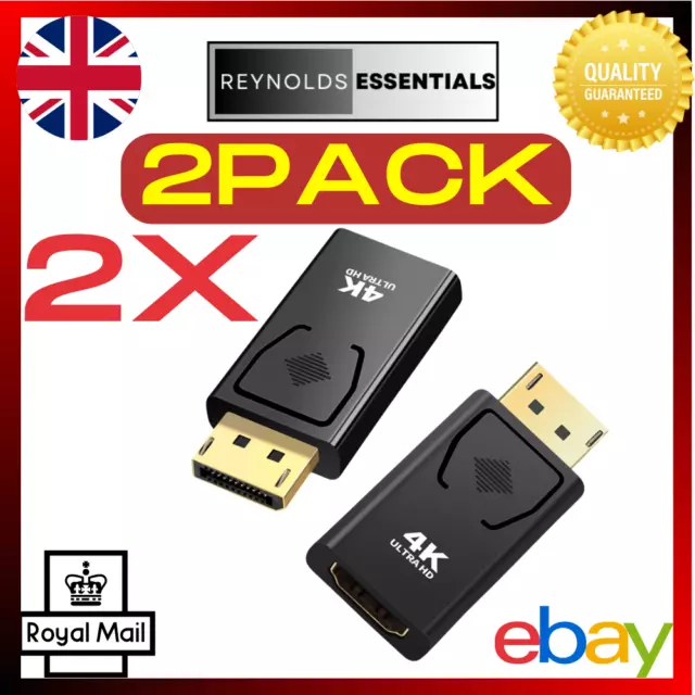 Display Port DP Male To HDMI Female Adapter Converter For 4K HD 1080P HDTV PC UK