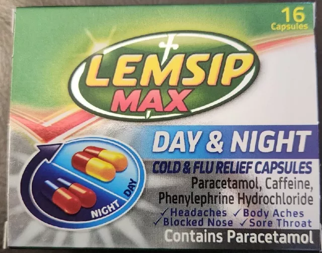 Lemsip Max Day & Night Cold and Flu Relief Capsules (Pack of 16)