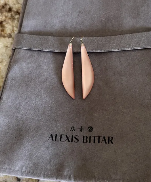 100% Authentic Alexis Bittar Peach Spear Lucite Earrings