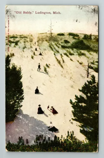 Ludington MI-Michigan, Old Baldy, Exterior, Scenic Winter, Vintage Postcard