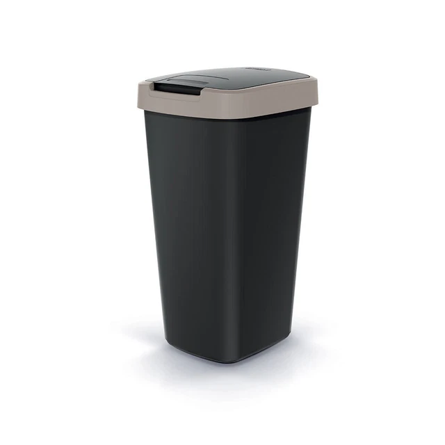 Rotho Twist Poubelle de 25l avec couvercle, peut être utilisée comme couvercle à bascule ou à