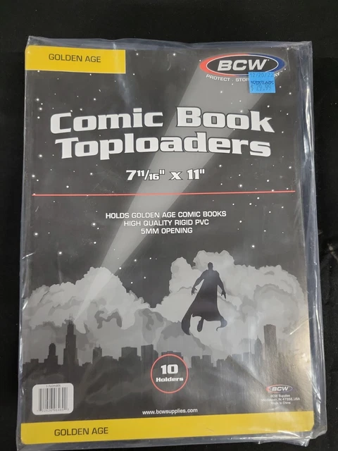 10 BCW Golden Age Comic Book 38-55 Topload 8x11x5mm Plastic Rigid Protector Case