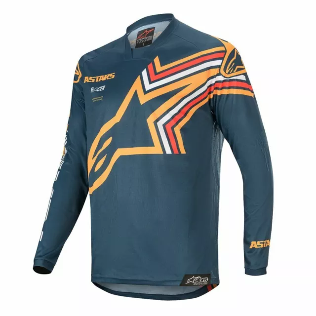 Alpinestars Racer Braap Motocross MX Maillot Jersey - Marine/Orange