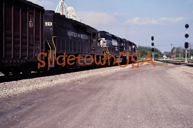 Vtg 1980's Original Photo Train Slide 1629 Engine Norfolk & Western NW X2O005
