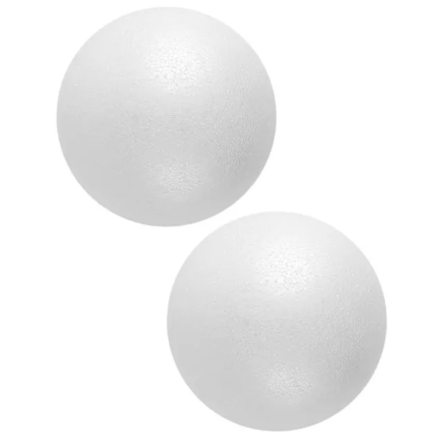 2 White Foam Balls for Crafts & Solar System Projects-HB