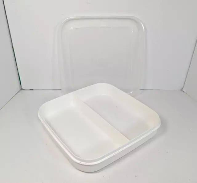 Bandeja de almacenamiento dividida Eagle CraftStorables 2 compartimentos tapa cuadrada 9" puerta artesanal