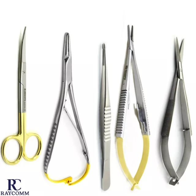 Surgical Castroviejo Needle Holder Forceps Microsurgery Basic Dental Surgery Kit