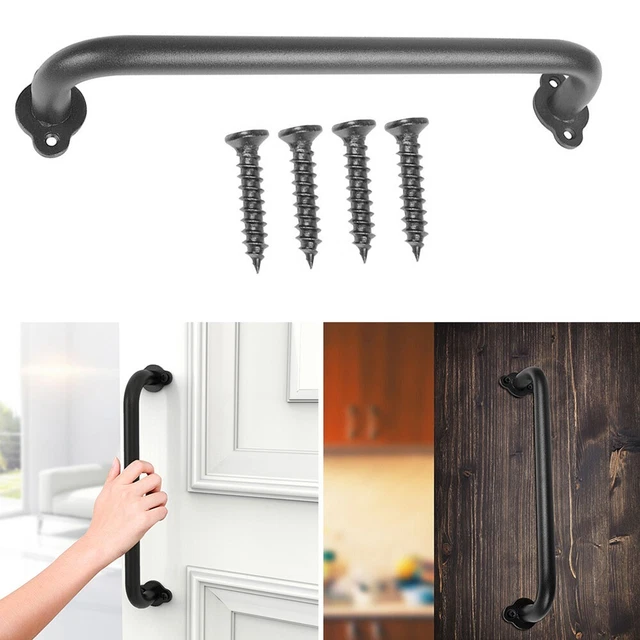 Sliding Barn Door Pull Flush Handle Gate Hardware Set Matte Black Carbon steel