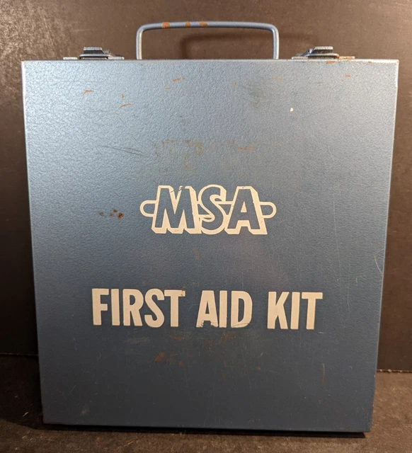 VINTAGE MSA SAFETY Equipment Metal First Aid Kit Full of Supplies Mine