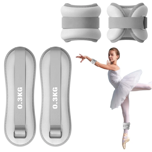 Manchettes Lestées 2 X 0,5 Kg Gris - Poids Chevilles Et Poignets Pour Fitness, Musculation Et Marche