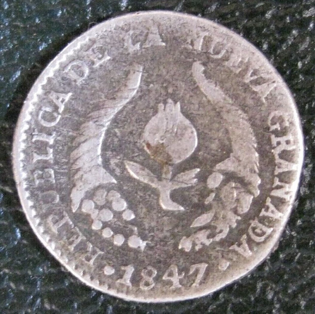 Colombia Nueva Granada. 1/2 Real 1847 Bogota. Silver coin. KM # 96