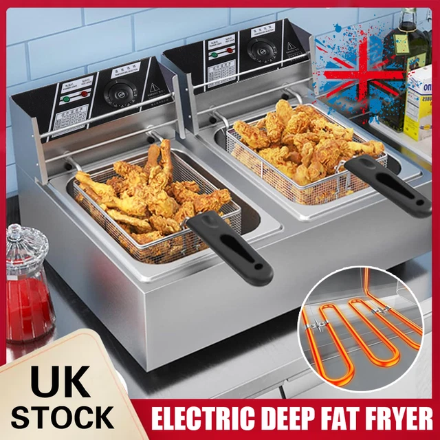 10L/20L Commercial Electric Deep Fat Fryer Chip Single Double Tank Frying UK