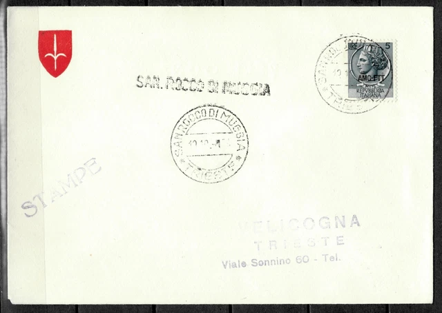 Italy / Trieste A 1954 ☀ AMG - FTT  ☀ Cover