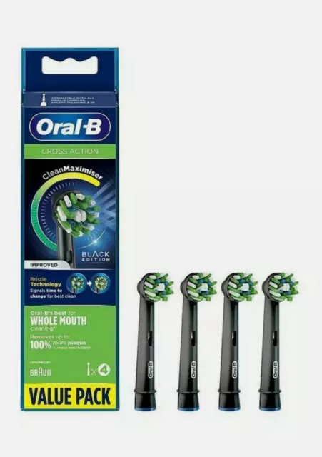 Pack of 4 Braun Oral B Electric Toothbrush Replacement Heads - GENUINE