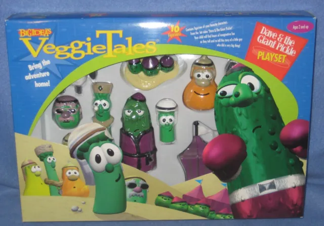 RARE Veggie Tales Dave and the GIANT PICKLE Playset BRAND NEW 10 Figurines