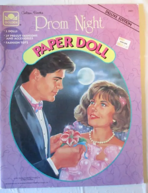 Golden Books Prom Night Paper Doll Uncut 2 Dolls 29 Fashions 1991 Vtg Girl Boy