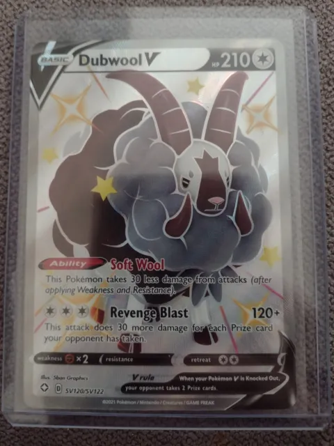 Dubwool V SV120/SV122 Shining Fates Shiny Vault Pokemon Card TCG Rare Holo