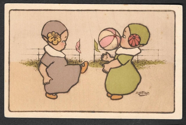 RARA CARTOLINA BAMBINI FIRMATA BERTIGLIA serie 3551