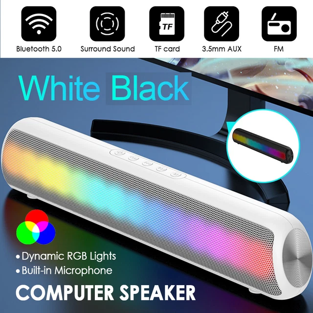 BLUETOOTH SPEAKERS 360°STEREO Computer Speaker Sound Bar Dynamic RGB