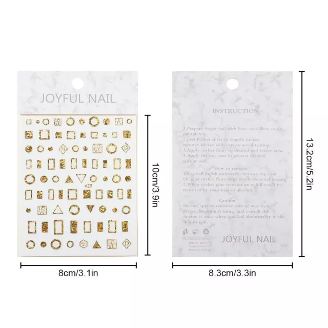 Fashion Gifts Moon Star Design Manicure Golden Silver Laser 3D Nail Stickers 3