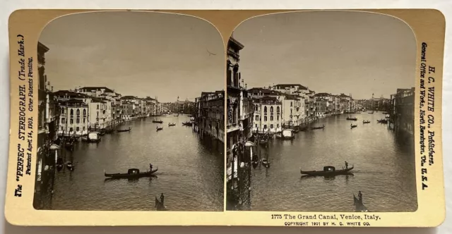 Italien Venedig Großer Kanal 1901 Foto Stereo Vintage Analog P29T1n