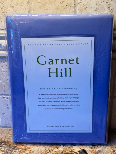 Garnet Hill Cotton Percale TWFL Fiesta Periwinkle #8578 NWT
