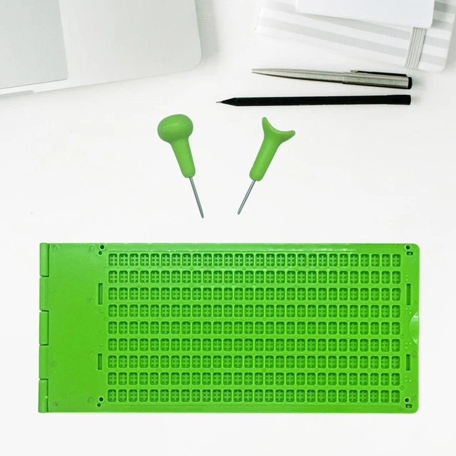 Ardoise Braille 4 Lignes Avec Stylo - Pour écrire En Braille - Portable