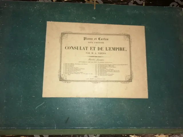 Thiers Atlas Du Consulat Et De L'empire 30 Cartes & Plans 1859 En Livraisons