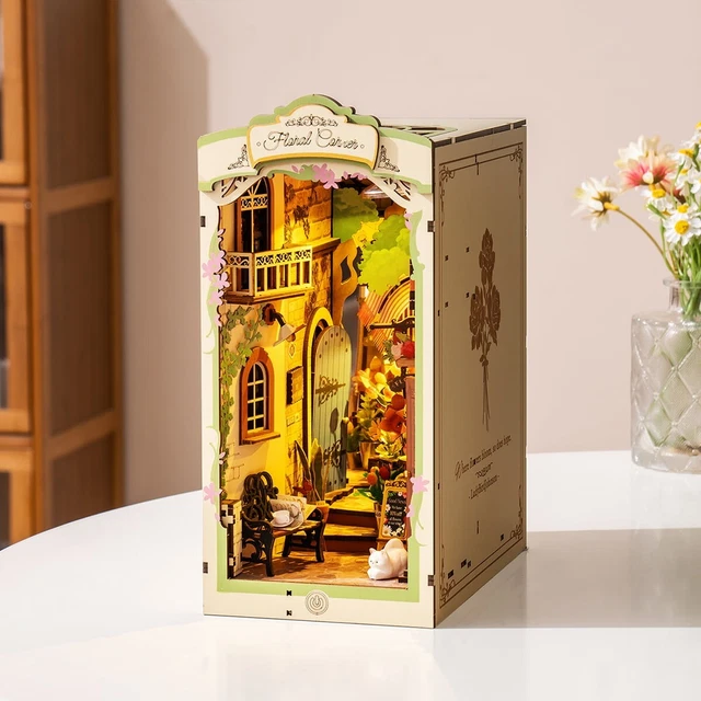 Rolife Floral Corner Book Nook DIY Puzzle Kit