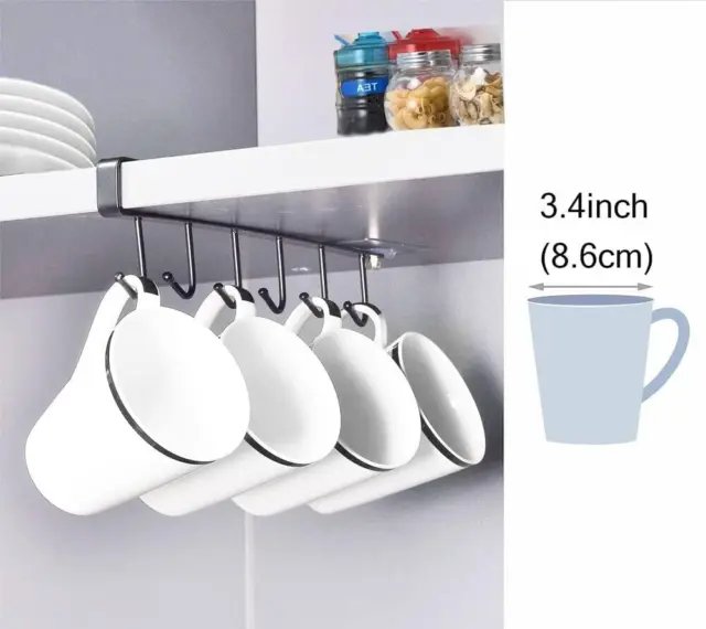 2 Pezzi Ganci Da Cucina Armadio Dispensa Tazze Utensili Mestoli Rastrelliera