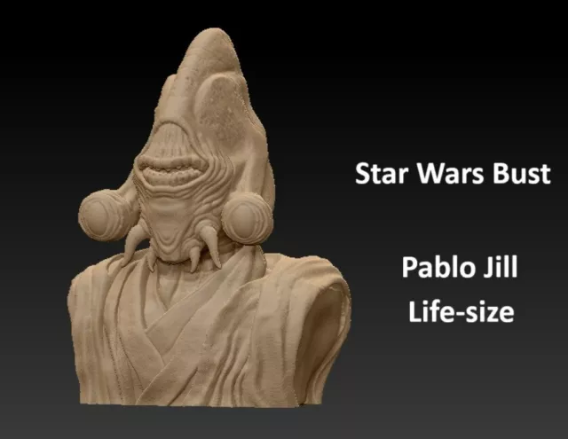 Star Wars Bust - Jedi Knight Pablo Jill - Lifesize    - statue 3D Printed