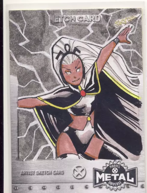 2021 Marvel X-Men Metal Universe Sketch Etch Card Cordova Storm