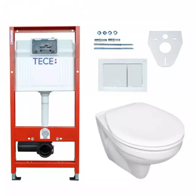 Tece TECEbase WC Komplettset Vorwandelement Betätigungsplatte Wand-WC Sitz UD-16