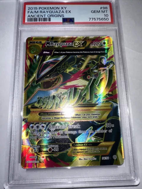 Mega M Rayquaza EX Shiny XY Ancient Origins 98/98 Pokemon Full Art English  DMGED